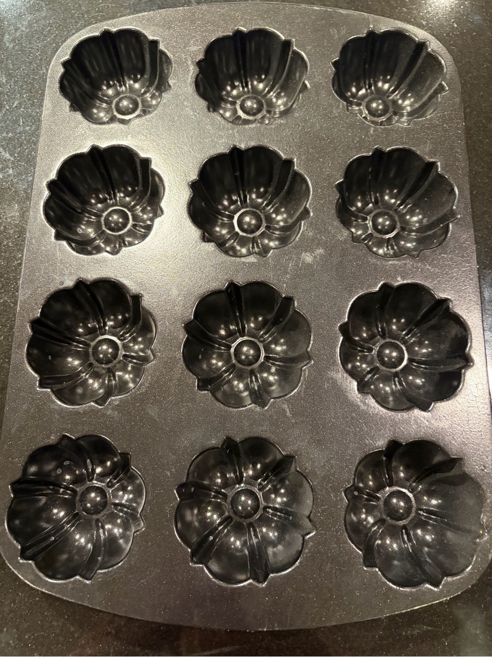 Nordic Ware Black 12-Cavity Flower Mini Bundt Pan